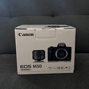 NEW Canon EOS M50 BLACK W/EF-M 1 With Adjustable Touchscreen